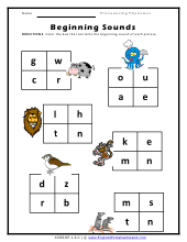 Beginning Sounds Preview Worksheet Preview