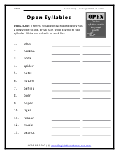 Open Syllables Preview