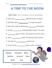 A Trip To The Moon Worksheet Preview
