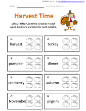 Harvest Time Preview Worksheet Preview