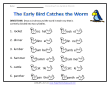 The Early Bird Catches the Worm Preview Worksheet Preview