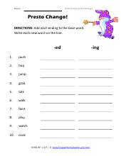 Presto Chango! Preview Worksheet Preview