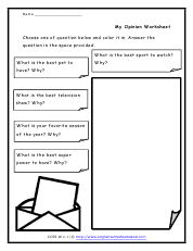 opinion writing worksheets