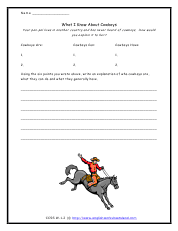 Cowboy Worksheet Preview