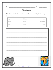 Elephants Worksheet Preview
