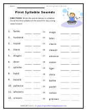 Decoding Multisyllable Words Worksheets