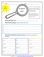 research worksheets 3rd grade