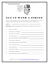 similes and metaphors worksheets