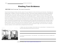 Finding Text Evidence Preview