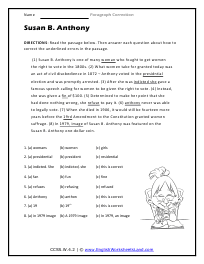 Paragraph Correction Worksheets