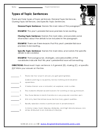 Types of Topic Sentences Preview