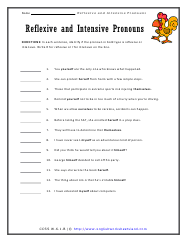 Intensive Pronouns Worksheets