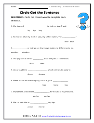 Circle Get the Sentence Preview