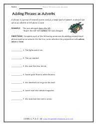 Adding Phrases as Adverbs Preview