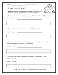 Author's Point of View Worksheets