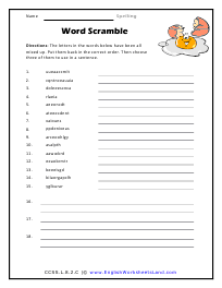 8th Grade Spelling Worksheets