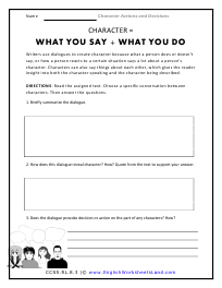 Character = What You Say + What You Do Preview