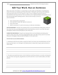 Edit Your Work: Run-on Sentences Preview