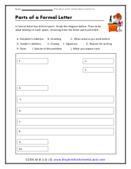 informal letter worksheets pdf