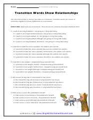 Transition Words Show Relationships Preview