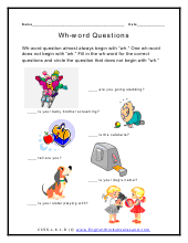 Using Question Words Worksheets