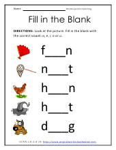 Fill in the Blank Spelling Preview