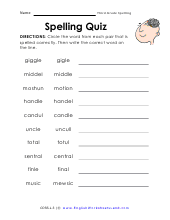 Spelling Quiz Preview