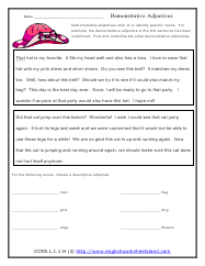 Demonstrative Adjectives Preview