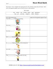 Noun Word Bank Preview