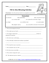 Fill in the Missing Similes Preview