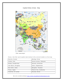 Capital Cities of Asia - Map Preview