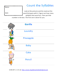 Count the Syllables Preview